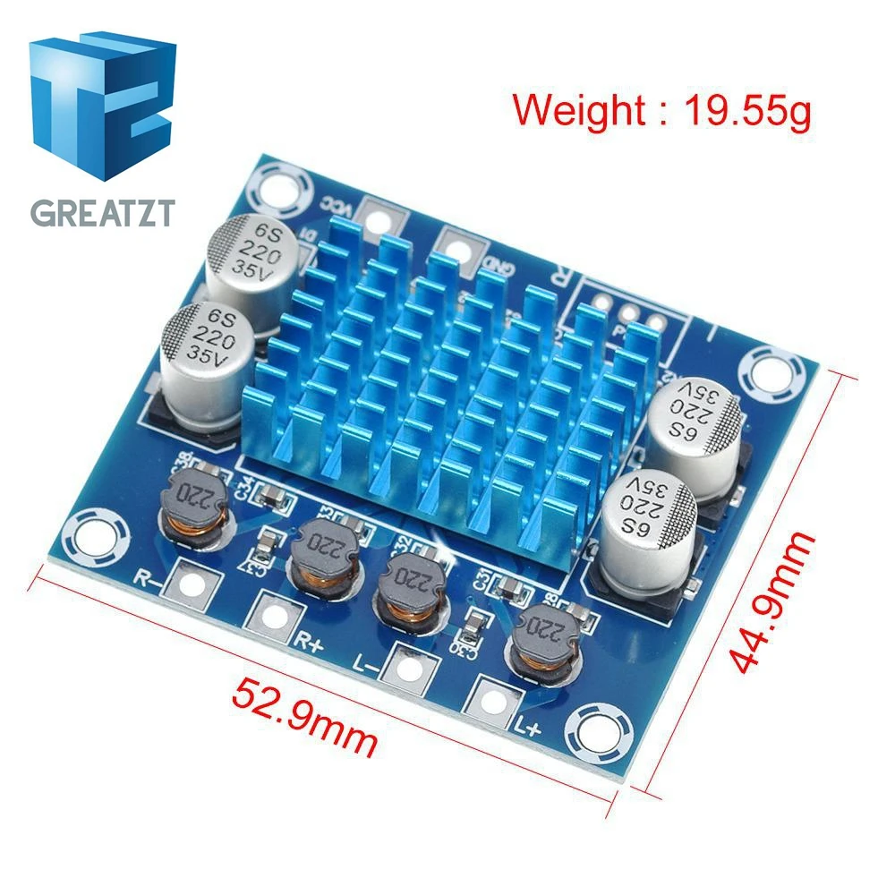 GREATZT Official TPA3110 XH-A232 30W+30W 2.0 Channel Digital Stereo Audio Power Amplifier Board DC 8-26V 3A