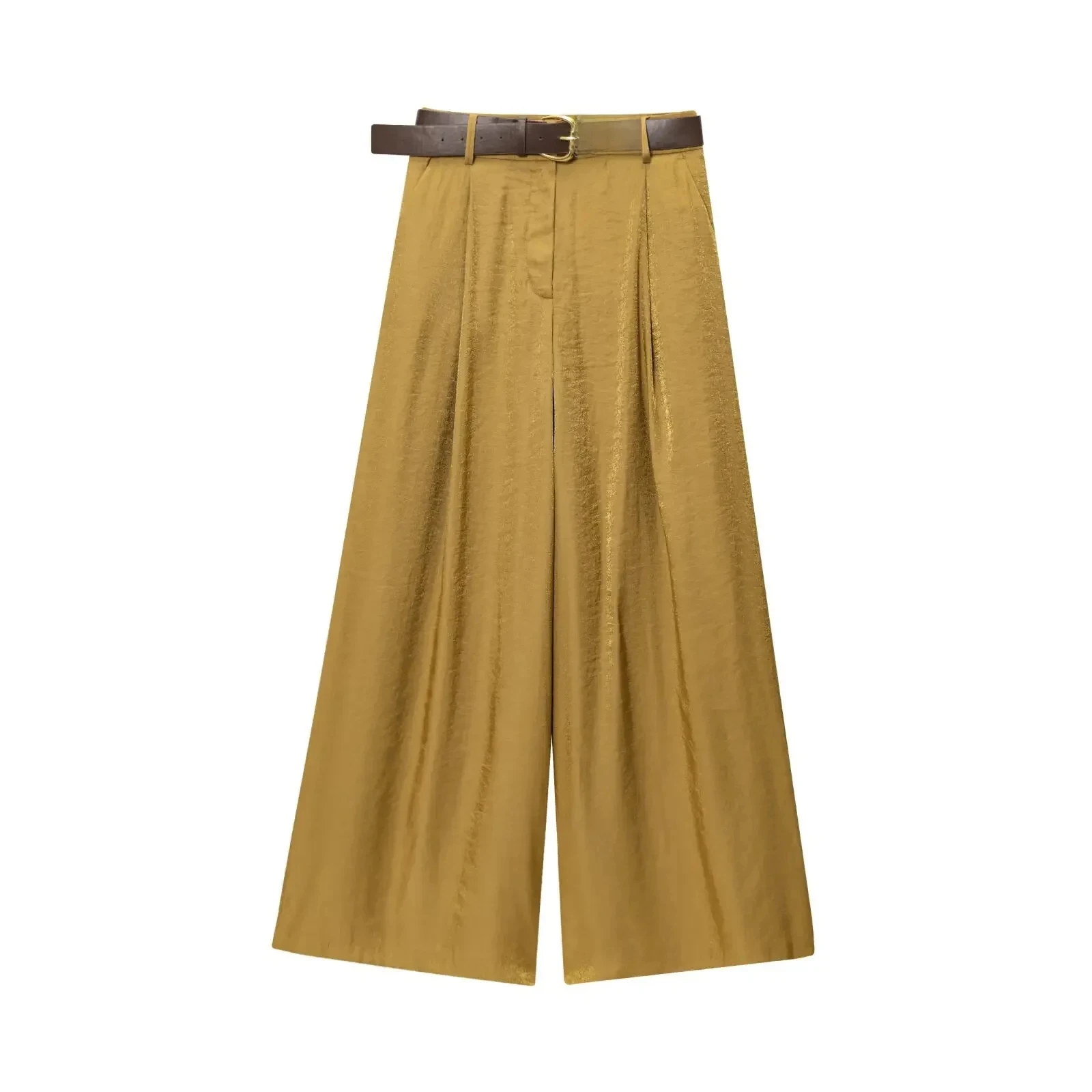 Silky Wide Pants Women's High Waist Loose Fit Dragged Ground Satinfeel Summer New Style Casual Straight Leg Trousers