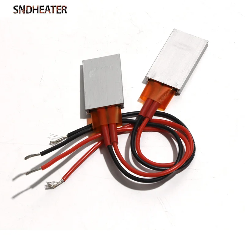 SNDHEATER 2PCS 35x20x5mm PTC Elements For Surface Heating 12V Aluminum with Thermostat for Constant Heating 60C to 230C