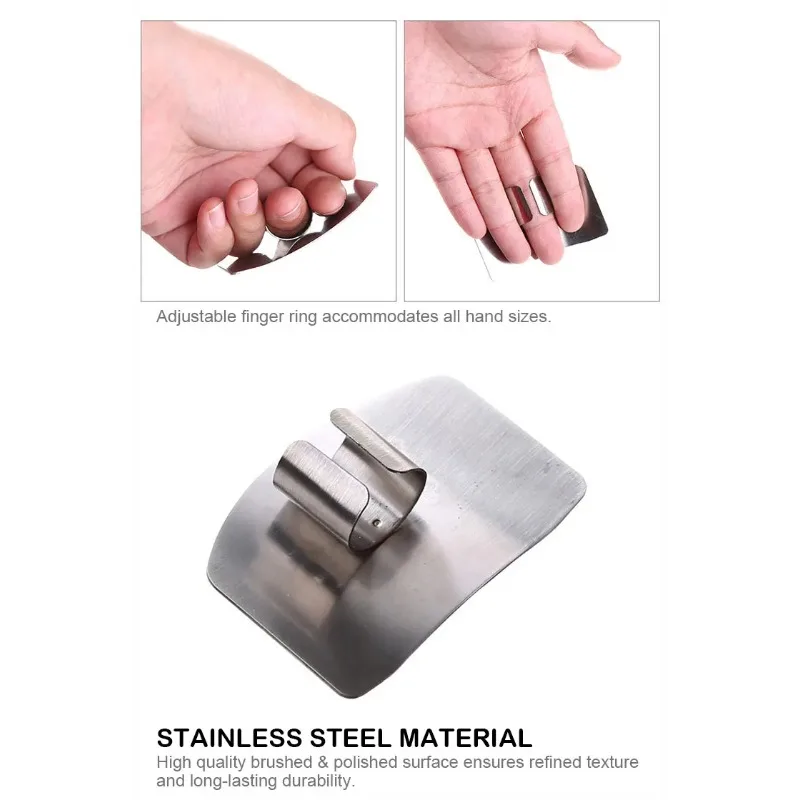 Sturdy Stainless Steel Adjustable Finger Guard Anti Cut Slicing Protection Universal Fit Kitchen Safety Tool image 6