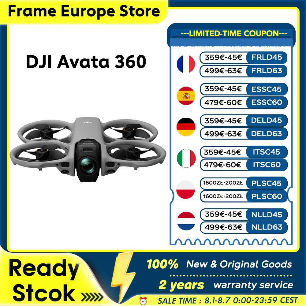 【LOCAL+】Nouveau drone DJI Avata 360 avec capteur 1 pouce, drone panoramique HDR 8K, mode objectif unique 4K, portée de 20 km, transmission 4G améliorée, FPV