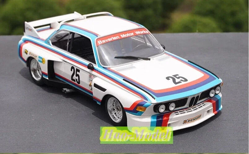 1/18 For CSL25 BMW3.0 1971 #25 Alloy Diecast Car Model Toys Boys Birthday Gifts Hobby Display Collection Ornaments White