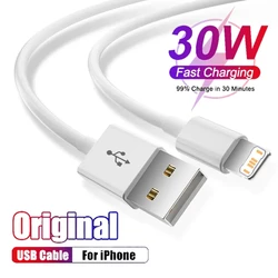 Оригинальный PD 30 Вт USB-кабель для быстрой зарядки для iPhone 14 13 12 11 Pro XS Max XR X 6S 7 8 Plus SE, зарядное устройство, шнур, аксессуары, кабель передачи данных