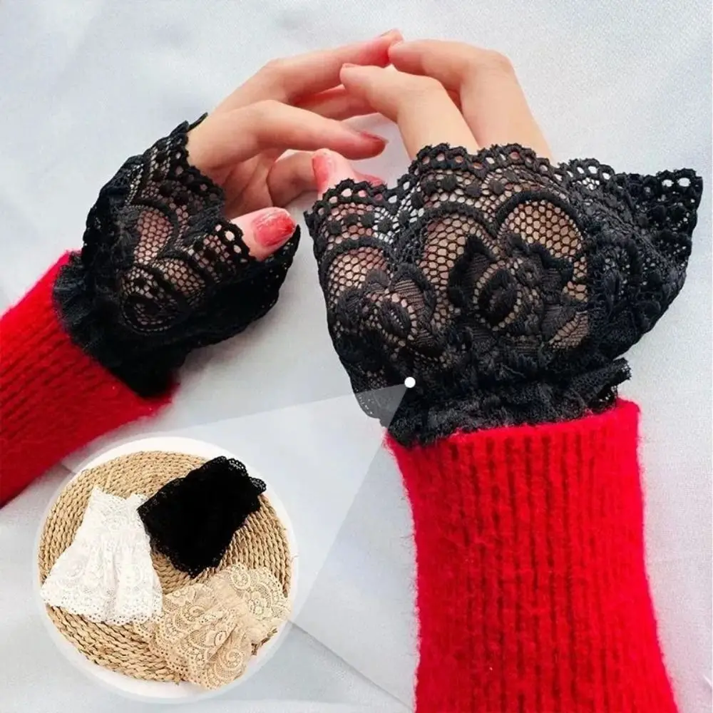 

Clothing Accessory Lace Trim Fake Cuff Detachable Hollow False Sleeve Cuffs Lace Wristbands