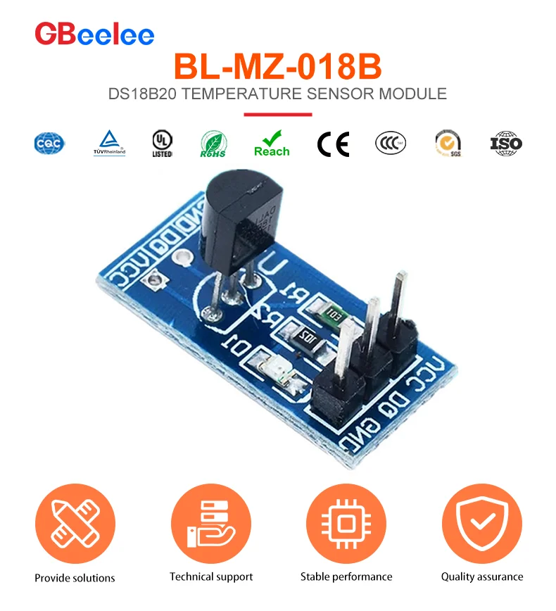 50PCS aanpasbare DS18B20 temperatuursensormodule thermometrische velden ontwikkelingsbordkit voor temperatuurmeting