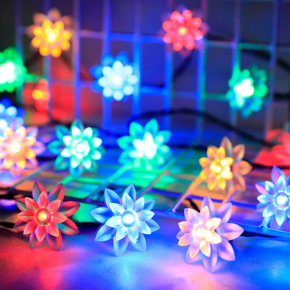 

Double-Layer lotus string lights ,waterproof solar powered fairy lights, for outdoor courtyards Christmas Thanksgiving New Year