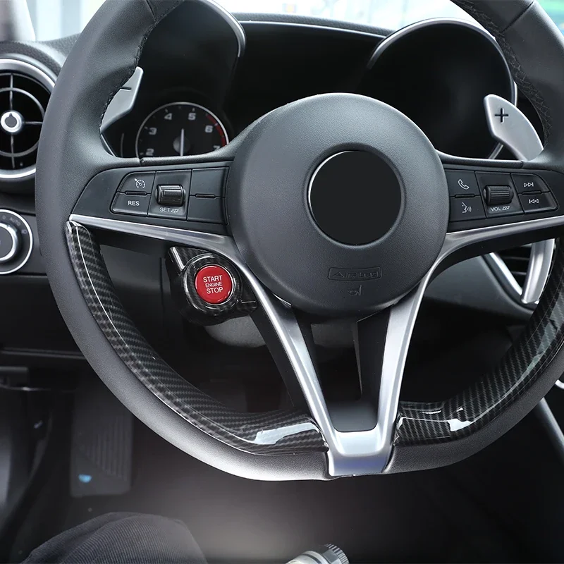 Per Alfa Romeo Giulia Stelvio 2017-2019 Interni auto One-key Start Decorazione Anello di copertura Stick Accessori interni auto