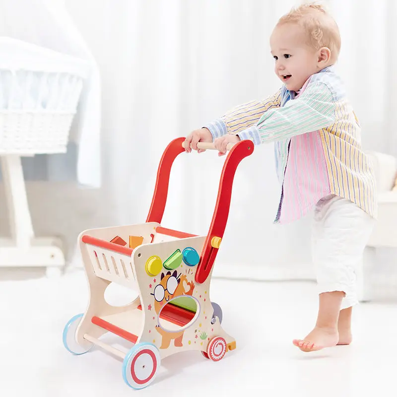 Kinder Walker Kinderwagen Kleinkind Baby Walker neue Baby Push Walker Holz 1 bis 3 Jahre altes Spielzeug