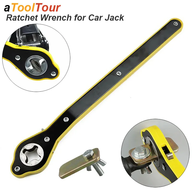 Car Jack Wrench Ratchet Handle AUTO Tire Wheel Lug Hand Tool Lift Spanner Key Tyre Repair Scissor Maintenance Garage Labor Save