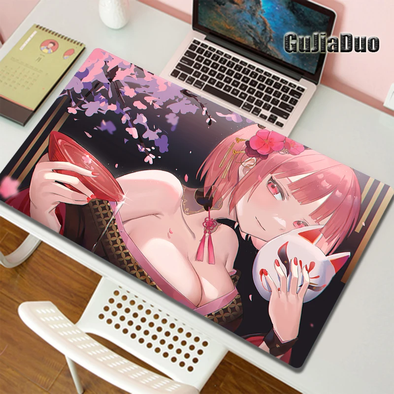 

Pink Hair Anime Mouse Pad Compute Anti Slip Table Desk Mat XXL Gamer Comic Mousepad Gaming Room Accessories Kawaii Pc Cushion