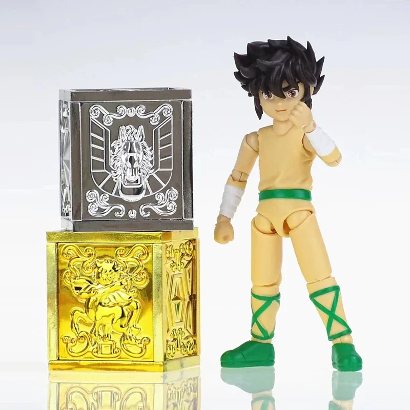 ST Saint Seiya Myth Cloth EX Seiya Child mit 2 Mini-Pandora-Box Pegasus Schütze Bronze Knights of the Zodiac PVC-Actionfigur