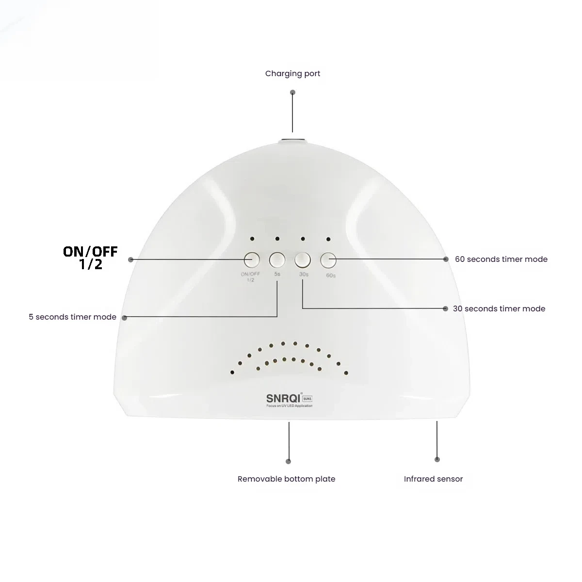 48W/24W UV LED Nail Lamp Professional Gel Polish Dryer with 3-Gear Timer Magnetic Base Portable Smart Design