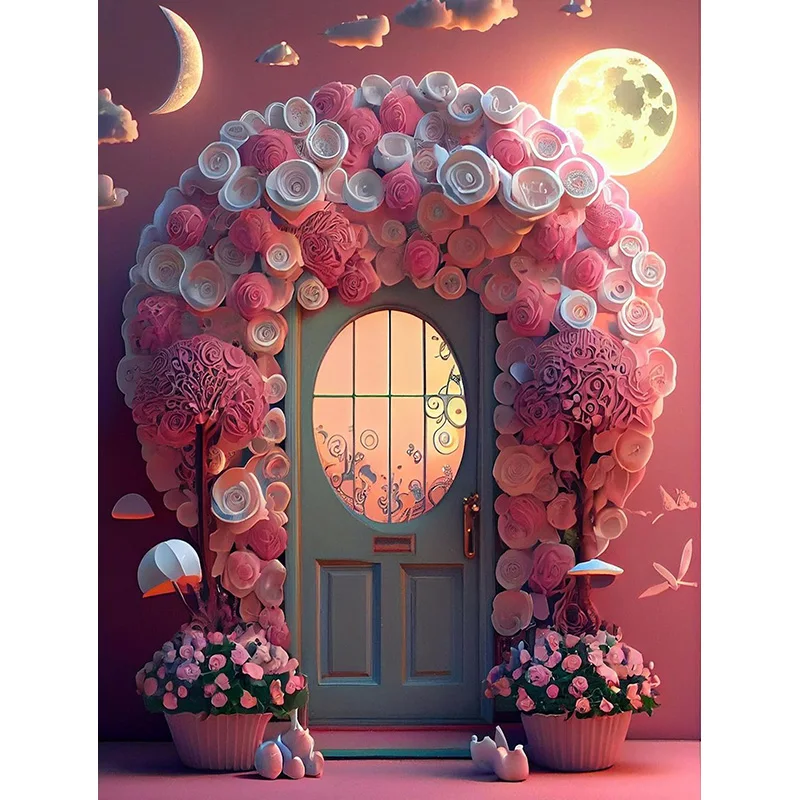 Fondos de fotografía de pared de flores coloridas, arco de rosas romántico, ramo de boda, accesorios de fondo de estudio fotográfico para el Día de San Valentín, LH-5