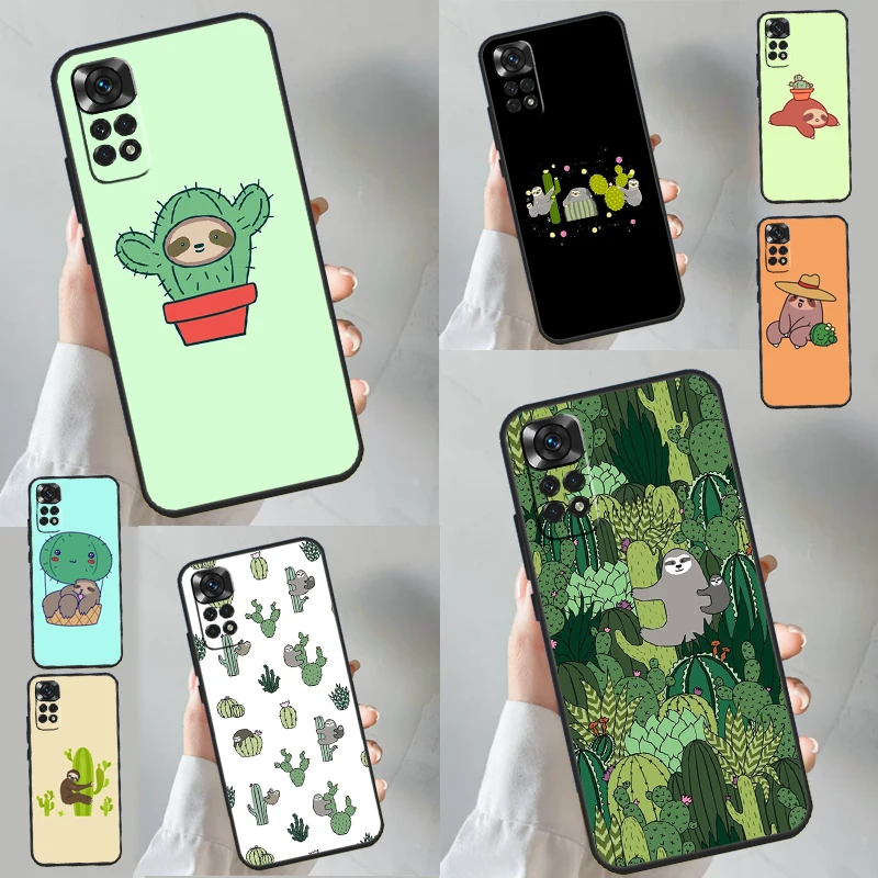 Cacti Sloths Case For Xiaomi Redmi Note 12 12S 11 11S 10 10S 9 9S 8 Pro 8T Redmi 12C 10C 9C Back Cover