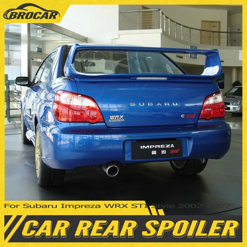 For Subaru Impreza WRX STI 2002 - 2007 FRP / Real Carbon Fiber Rear Spoiler Trunk Boot Wing Spoiler Car Rear Bar Wing Lip Cover