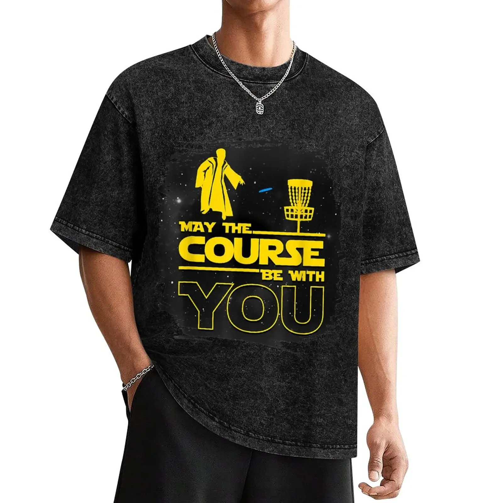 May The Course Be With You Funny Disc Golf T-Shirt graphic t shirts basketball graphic tees tops shirts graphic tee men