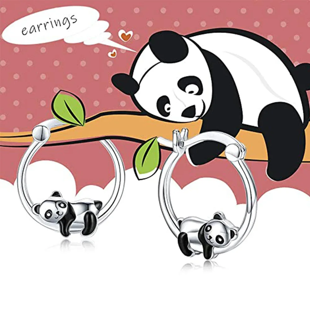 VENTFILLE Silver Color Panda Earring for Women Girl Gift Lovely Cartoon Animal Jewelry Dropshipping Wholesale