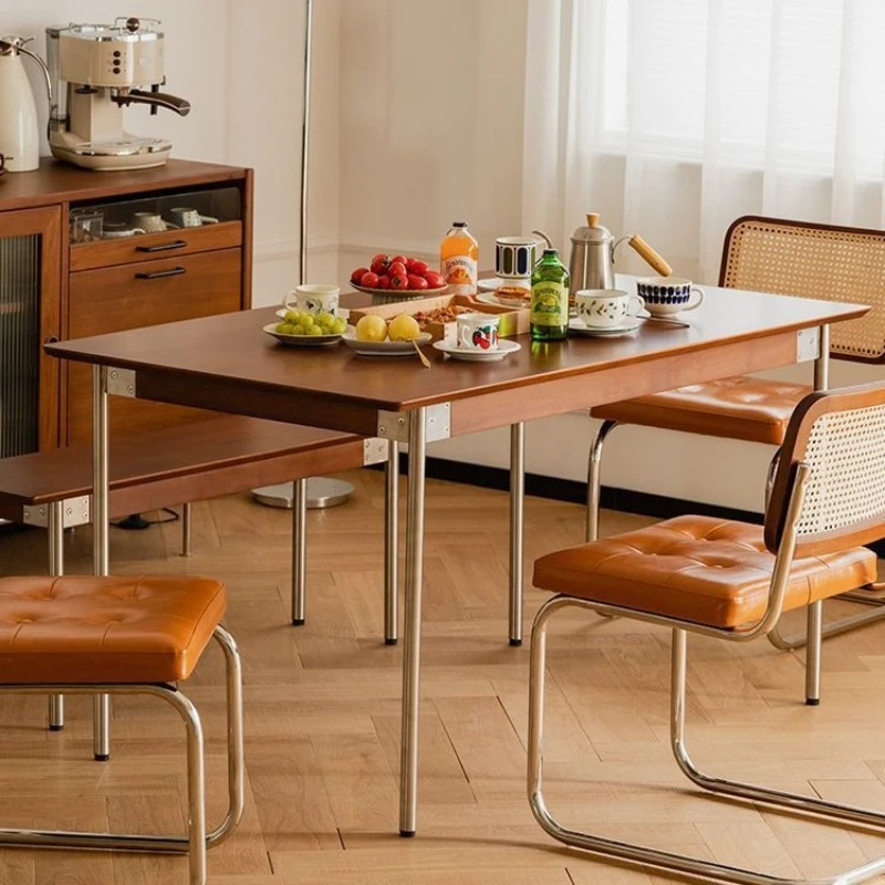 

Chair combination solid wood dining small apartment household rectangular table
