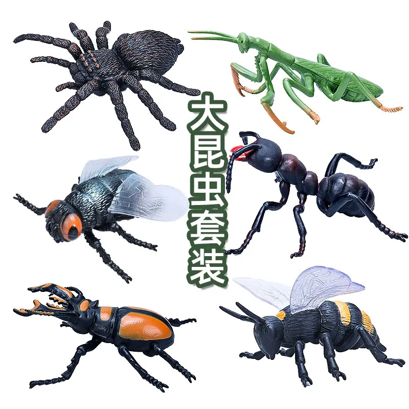 Simulatie Polar Animal Model Kinderen Educatief Verlichting Nepbont Wildlife Insect Marine Octopus Bee Poppen 6 stk/partij