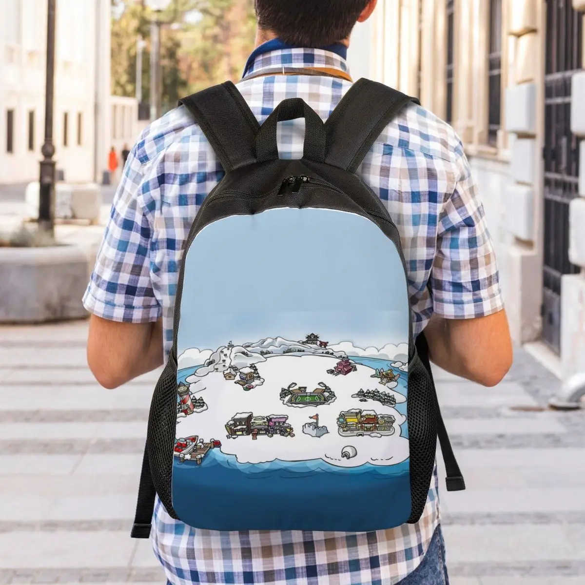 Club Penguin M Mochila para estudiantes Mochila escolar Mochila de viaje para senderismo para hombres y mujeres Mochila de moda Bolsos de hombro