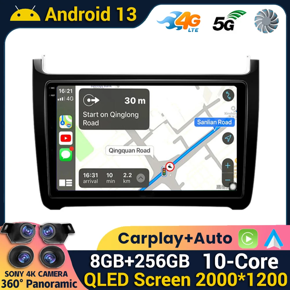 

Android 13 Wireless CarPlay Auto Radio for VW Volkswagen POLO 5 sedan 2008-2020 Car stereo navigation Multimedia GPS No 2din