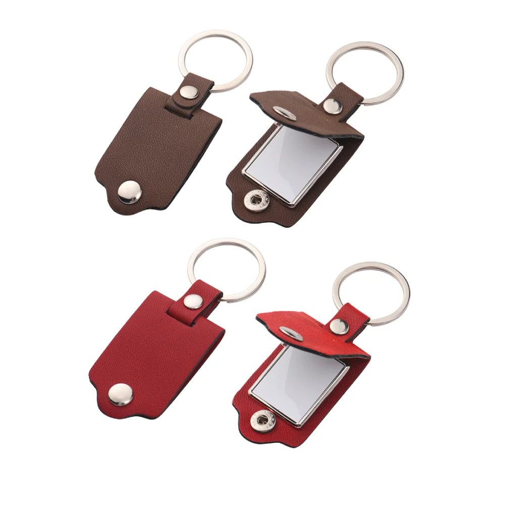 Laser PU Leather Keychain Sublimation Blanks and Key Rings Leather Keychain for DIY Laser Engraving Logo Image