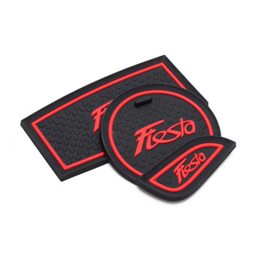 8Pcs Car Anti-Slip Dust Protection Gate Slot Pads Anti-Slip Gate Slot Cup Mat Car Interior Accessories for Ford Fiesta 2009-2014
