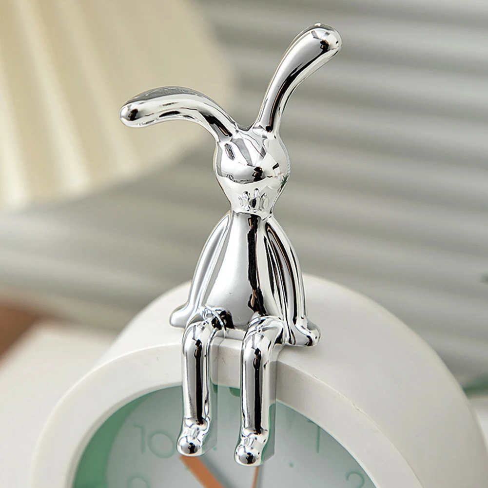 Ornements d'animaux de dessin animé de lapin à longues oreilles, décoration de console centrale intérieure automatique, accessoires automobiles personnalisés, argent, mignon, 1 pièce