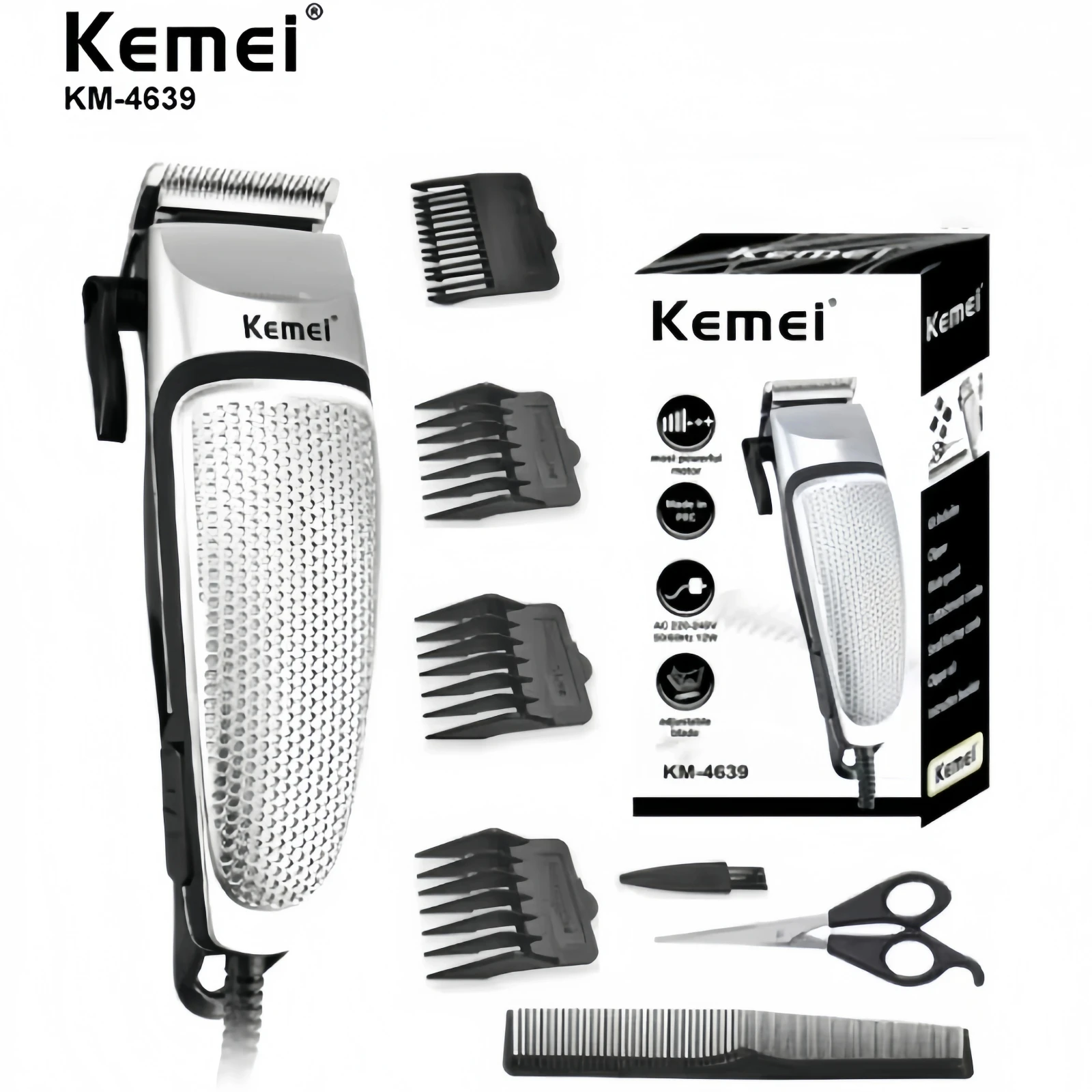 Kemei ราคาถูกไฟฟ้าผม Clipper Salon Professional Trimmer โรงงาน PriceKM-4639 maquinas de cortar cabelo professional