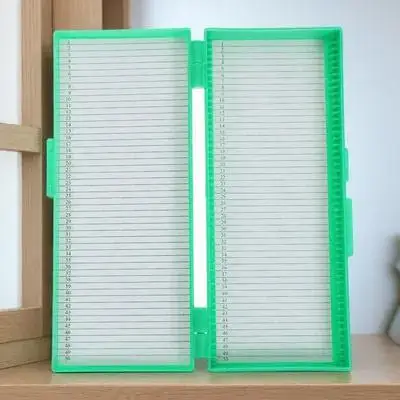 

Microscope Sturdy ABS Material Laboratory Glass Slide Storage Organizer Holder Tray for School Use
