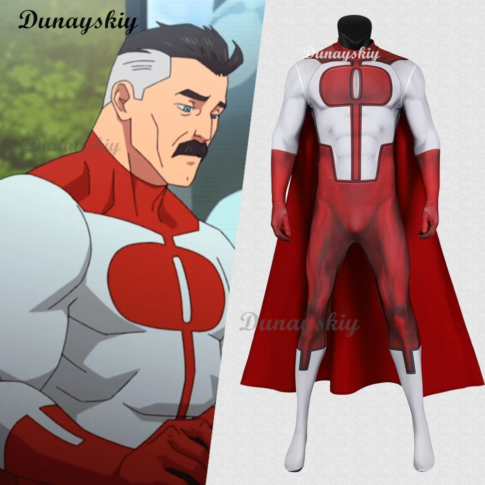 Invincible Omni Man Nolan Grayson Cosplay Costume Disguise for Adult Jumpsuit Zentai Suit Roleplay Halloween Carnival Party Suit