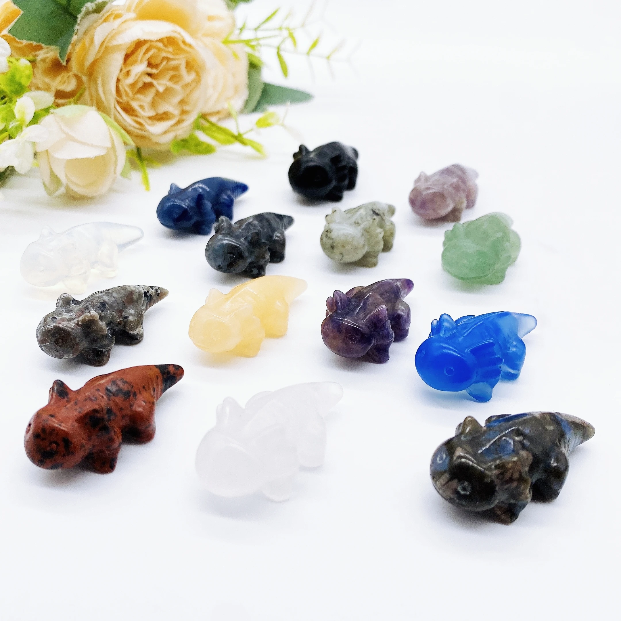 4cm Natural Crystal Stone Giant Salamander Carving Animal Figurine Crafts Reiki Healing Gem Quartz Home Decor Gift souvenir