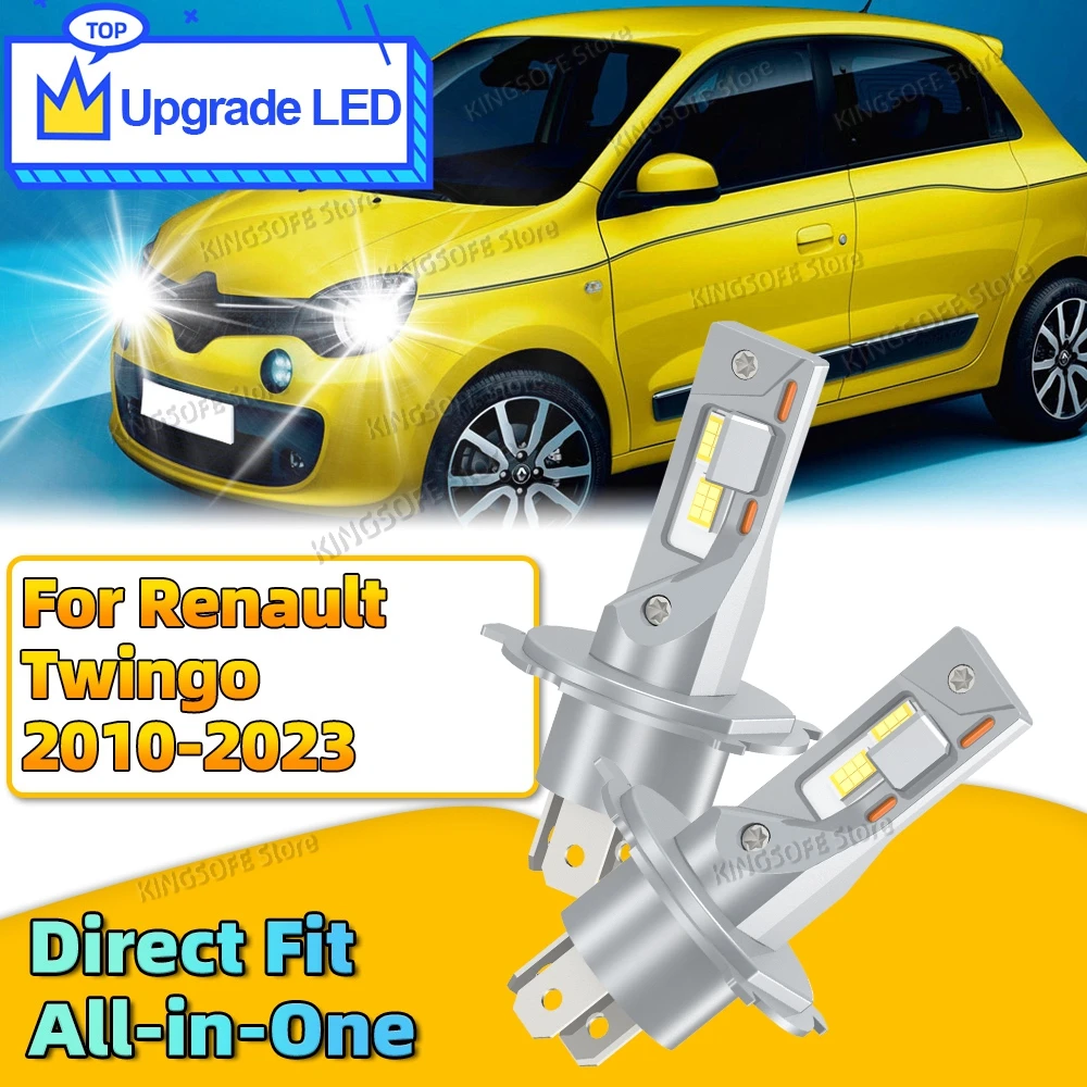 2Pc Led Headlight Bulb 9003/H4 High/Low Beam For Renault Twingo 2010 2011 2012 2013 2014 2015 2016 2017 2018 2020 2021 2022 2023