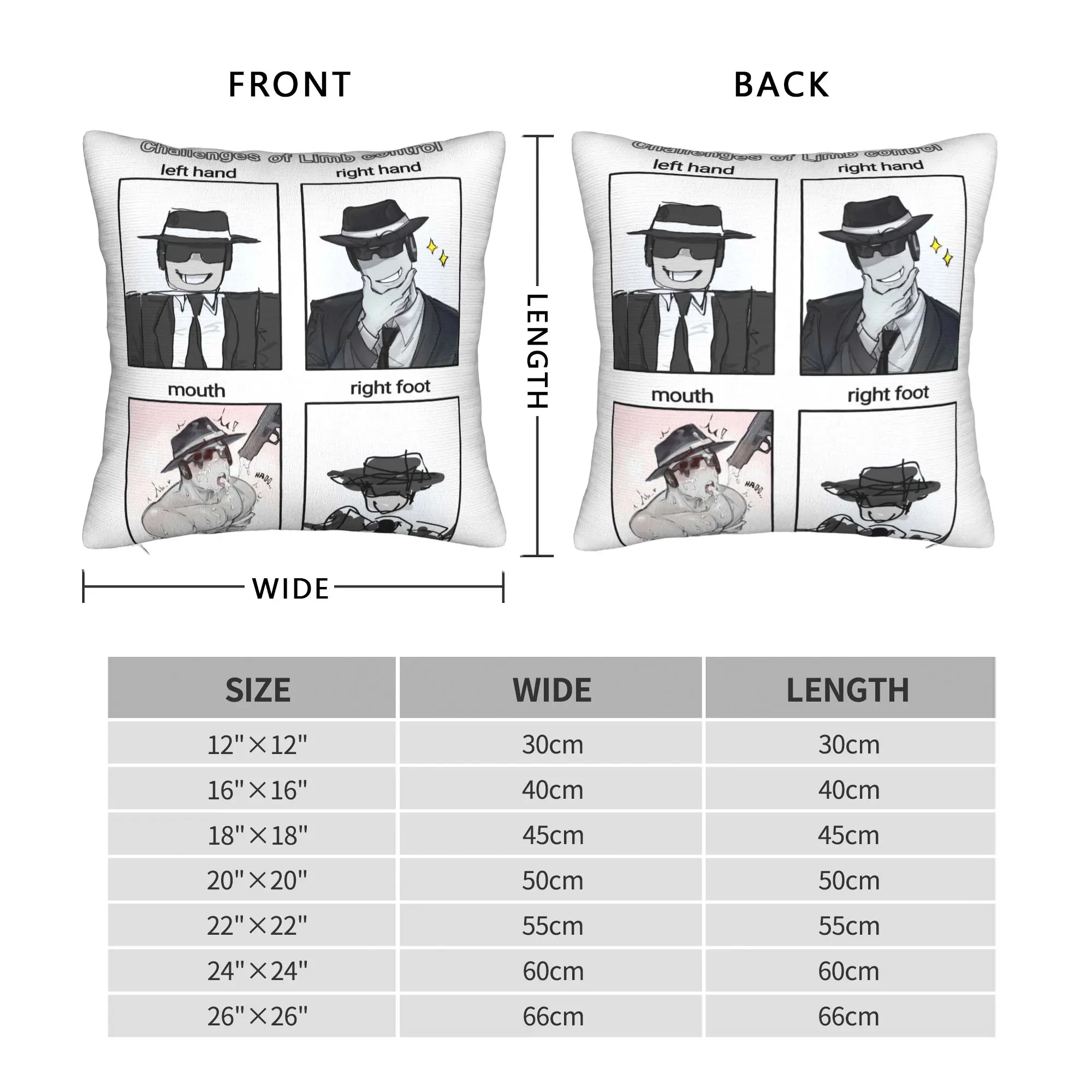 Chance Forsaken challenges of limb conrol Pillow Case  Graphic Pillow Cover For Sofa Couch Bed Living Room Novelty Pillowcases view 3