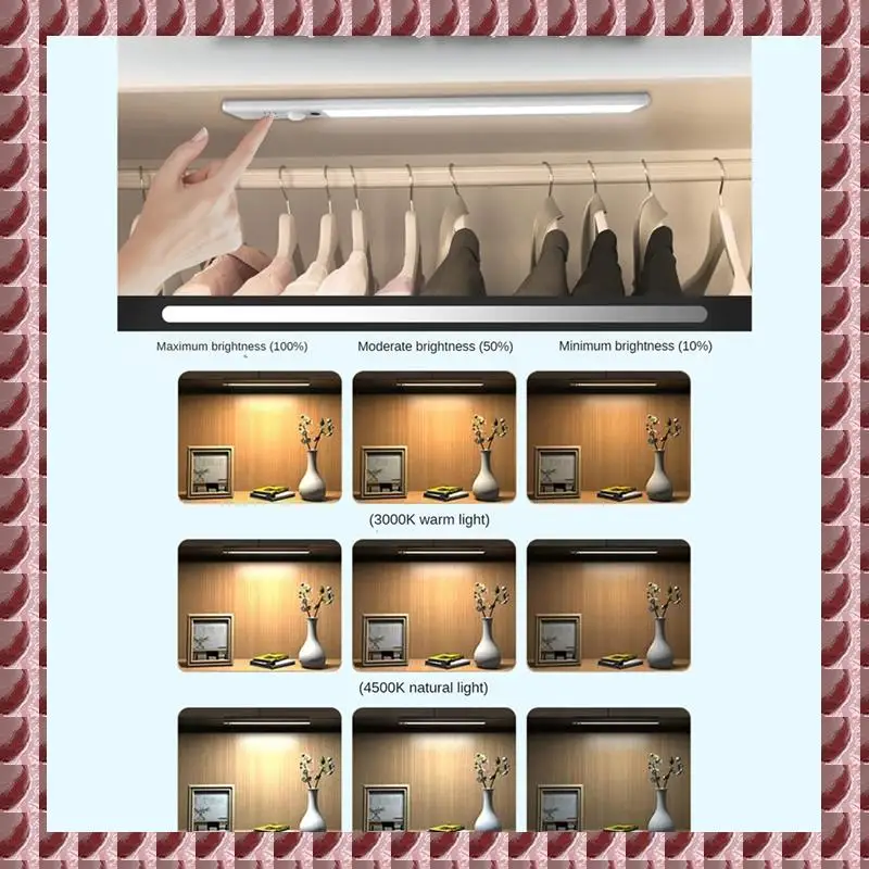 

A95G Under Cabinet Lights Rechargeable Under Cabinet Lights 3 Color Temperatures Dimmable For Bedroom, Hallway, Stairs