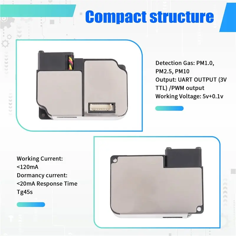 HFES UART/PWM Output ZH03B Laser Dust Sensor Module PM1 PM2.5 PM10 Particle Air Pollution Quality Detection Accurate Data