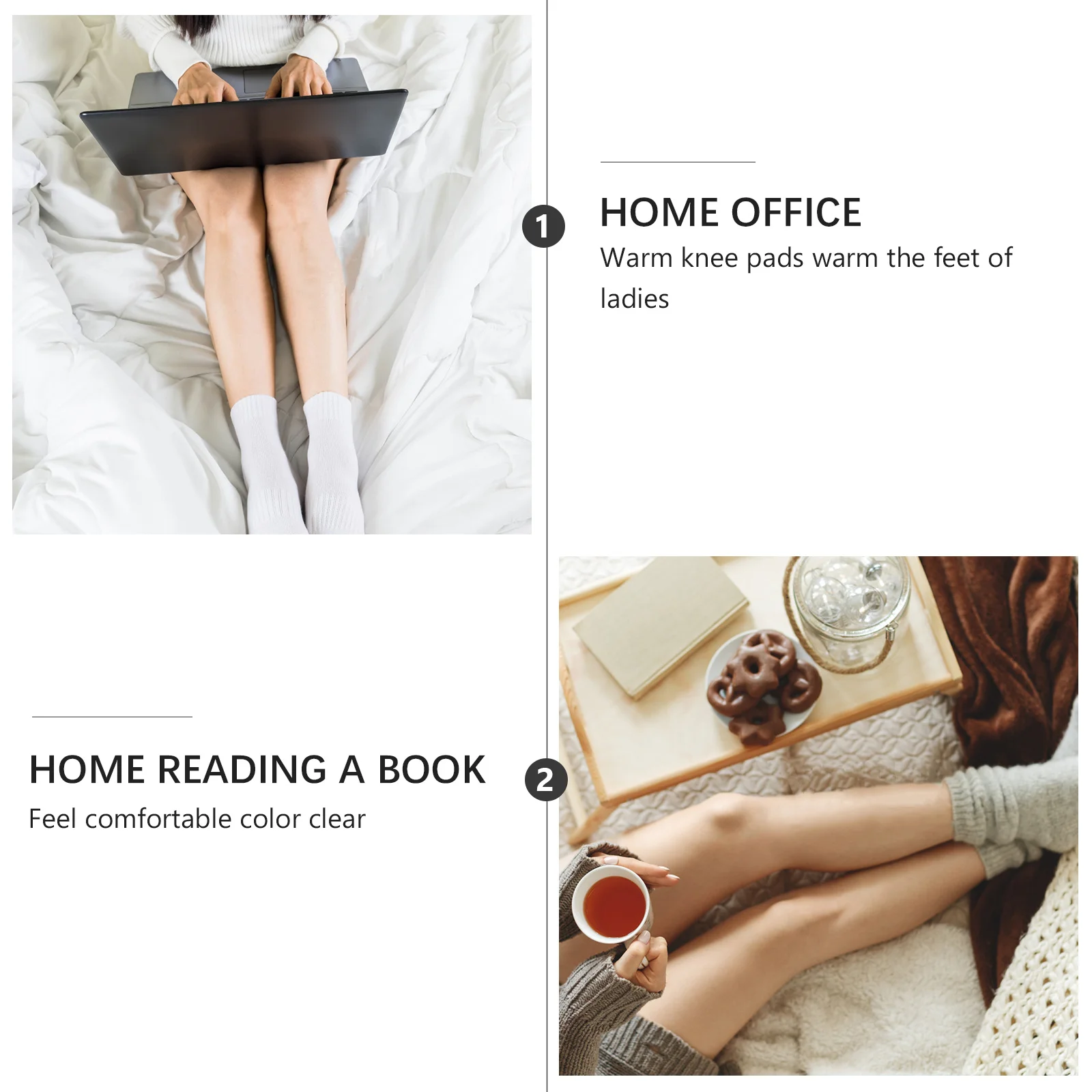 

4Pairs Winter Warm Knitted Leg Warmers Thickened Leg Covers Knee Protectors Outdoor Use Protectors Adults