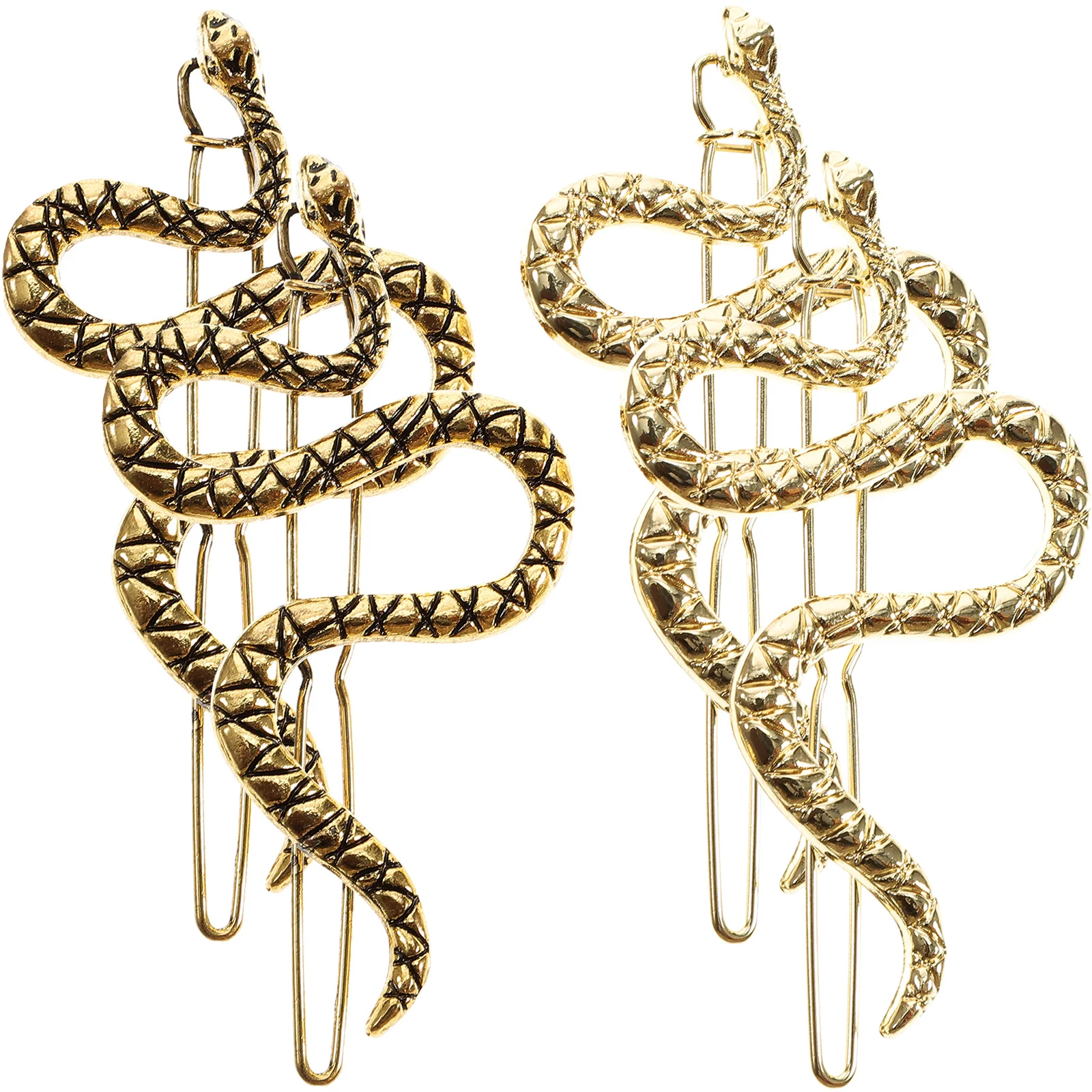 

4pcs Metal Hair Clips for Women Unique Fashion Accessories Wedding Party Daily Use Snake Design
