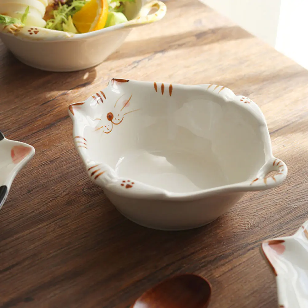 

Детская керамическая миска с мультяшным рисунком, многофункциональная, для супа, лапши быстрого приготовления, каши, риса, безопасная, безопасная для детей, для завтрака