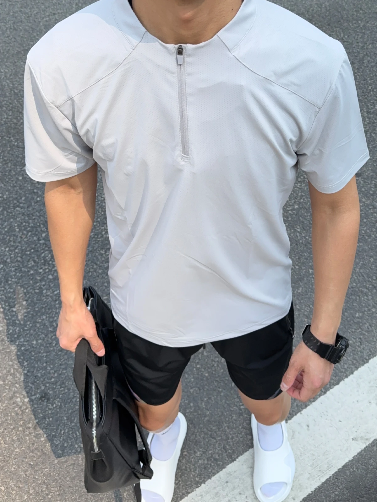 

Мужская летняя футболка Uncleblue с молнией, для фитнеса, бега, спорта, быстросохнущая, повседневная, высокоэластичная, из полиэфирного волокна