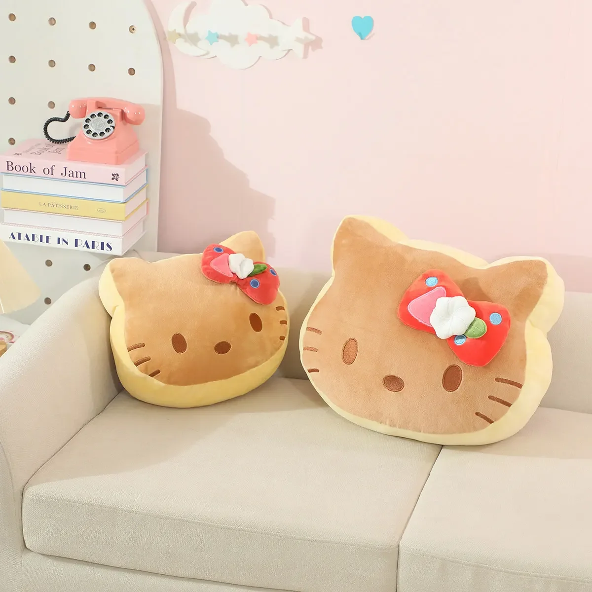 

Sanrio в форме хлеба Hello Kitty, мягкая подушка для сиденья, мягкие куклы, плюшевые игрушки, аниме-подушка, игрушка для сна, подарки на день рождения для детей