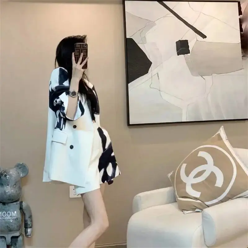 Mode Kleine Duft Weibliche 2025, Frühjahr Neue High-End Französisch Temperament Professionelle Anzug Shorts Zwei-Stück Set