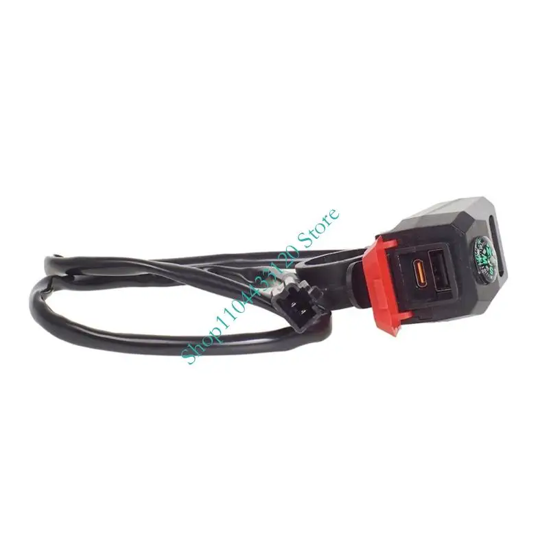 Compact 5V3A Motorcycle Chargers with Double USB Ports Waterproof Design & Direction Feature Motorcycle Phone Mount Easy to for view 3