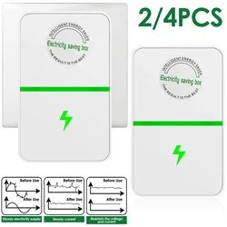 2/4Pcs Electricity Energy Saver 90V-250V Energy Saving Box Saver Watt Factor US Plug EU Energy Stop Adapter Energy Saver