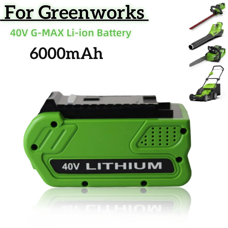 40v 6.0Ah Battery For Greenworks 29462 29472 29282 G-MAX GMAX Lawn Mower Power Tools Li-ion Rechargeable Battery