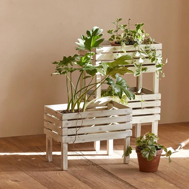 3-Tier Wooden Plant Stand - Sturdy Indoor Outdoor Shelving for Succulents, Potted Plants & Decor Space-Saving, Rustic Design