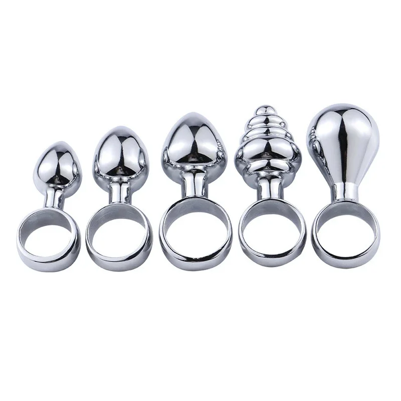 Mini Anal G-spot Stimulation Metal Pull Ring Anal Plugs Male Female Masturbation Massager Anal Dilator Adult Erotic Sex Toys