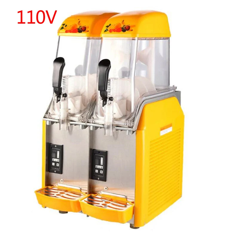 Double tanks Slush machine 12L*2 Cold drinking dispenser Commercial Snow melt machine 220V Fully-automatic Slush mixer