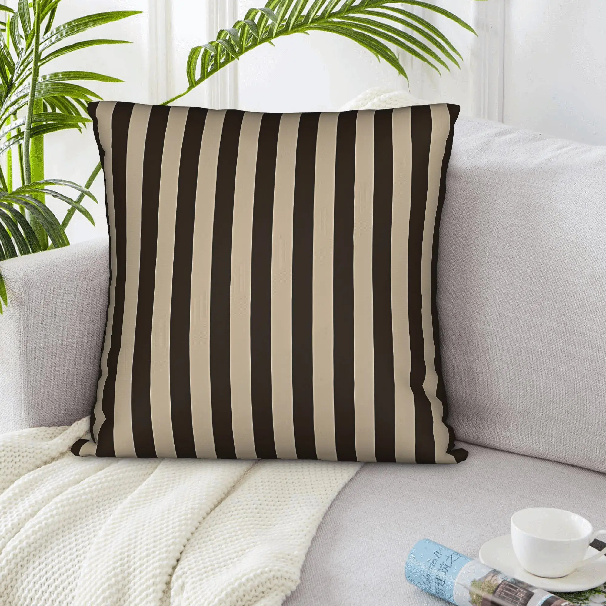 Stylish vertical striped decorative cushion covers (1 piece) suitable for porches, patios, and sofas.