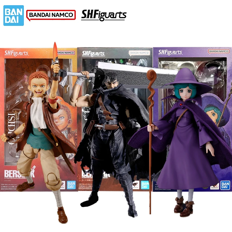 Bandai Original figura Berserk modelo Kit SHF Guts Berserker armadura Schierke Isidro colección modelo figuras de acción de juguete